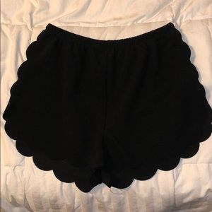 black shorts